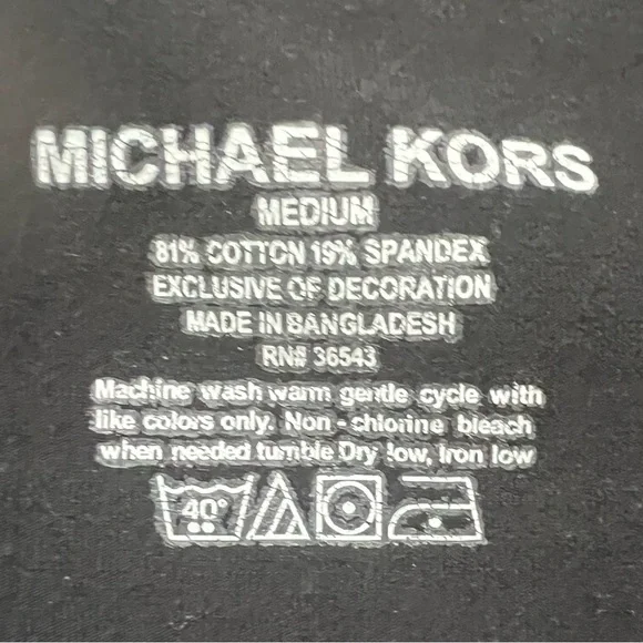 Michael Kors MK Black Sleeveless Tank Top Size M Casual Classic Stretch Logo - Picture 4 of 4